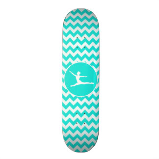Turkos, Aqua Färg Chevron; Ballet Skateboard Bräda 20,5 Cm