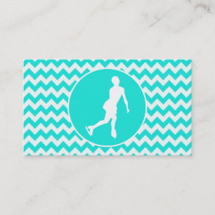 Turkos, Aqua Färg Chevron; Figur Skating Visitkort