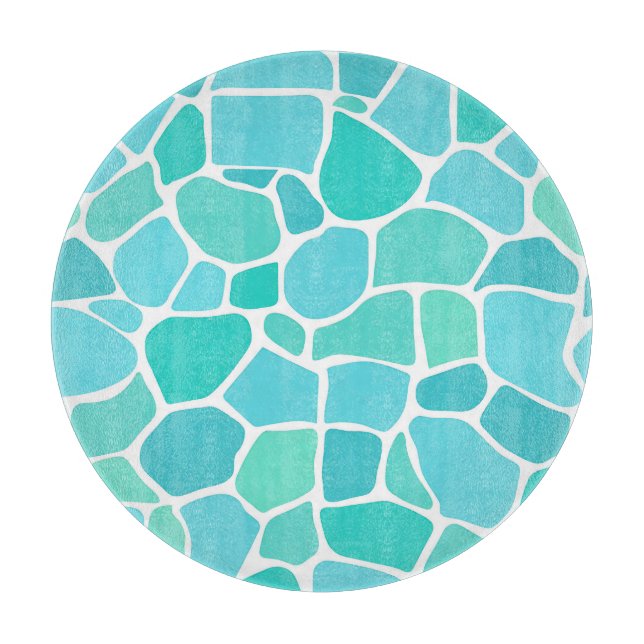 Turkos Aqua Havsglas Mosaic Mönster (Framsidan)
