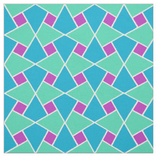 Turkos Aqua, purpurfärgat islamiskt geometriskt Tyg