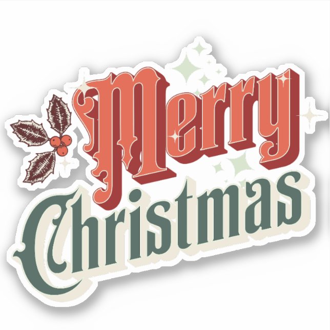 Turkos årgång - juldesign klistermärken (Framsida)