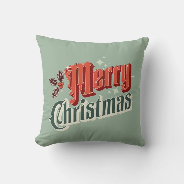 Turkos årgång - juldesign kudde (Framsida)