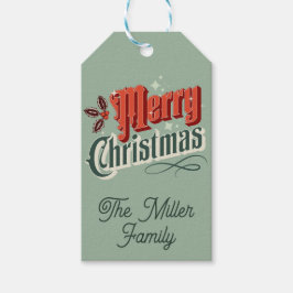 Turkos årgång - juldesign presentetikett