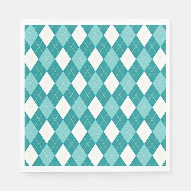 Turkos argyle-mönster pappersservett (Framsidan)