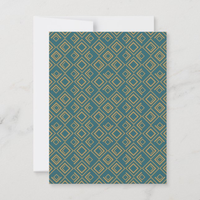 Turkos Art Deco  Tack Kort (Framsida)