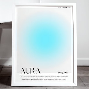 Turkos Aura Poster Skriv ut