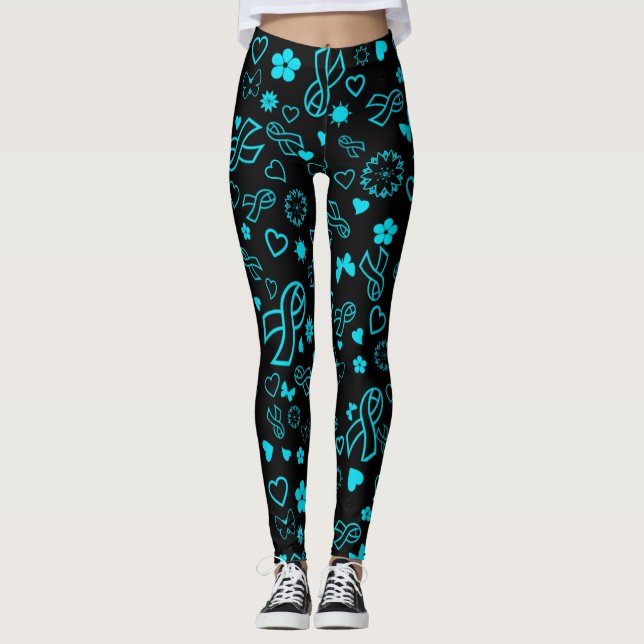 Turkos Band Multi Print,,,POTS Leggings (Framsida)
