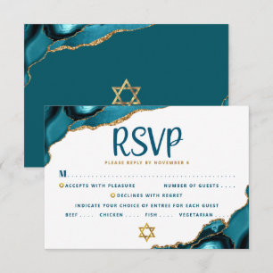 Turkos Bar Mitzvah Agate Script Bold Modern OSA Kort