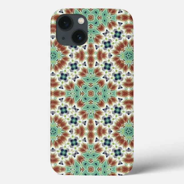 Turkos beige färgämne kaleidoskop ornament (Baksida)