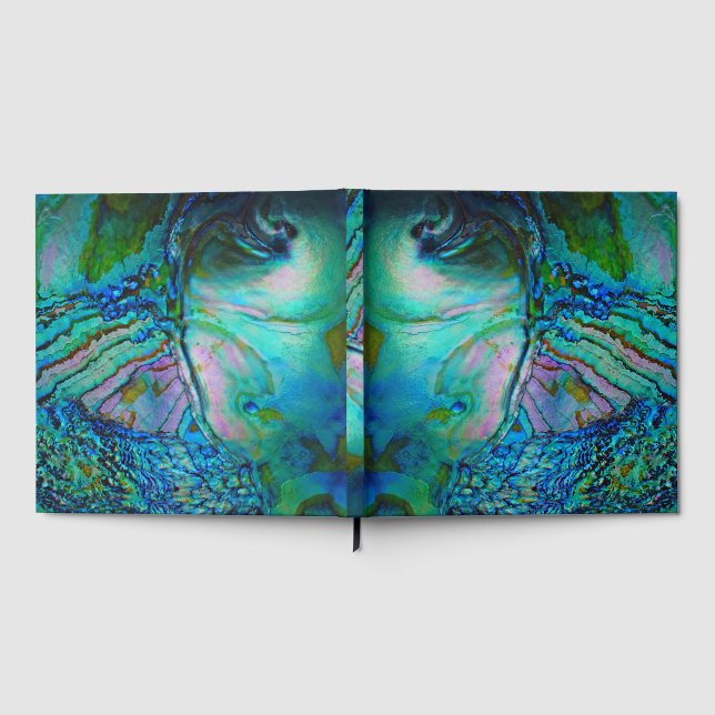 Turkos & Blå Abalone-skal Gästböcker (Full)