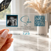 Turkos Blå Foto QR-kod Sociala Media Influencer