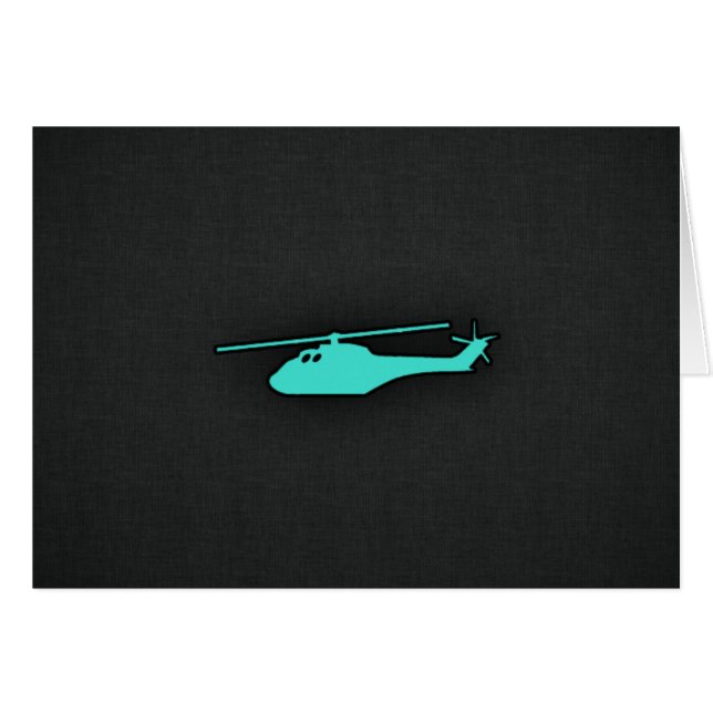 Turkos; blå Grönt helikopter OBS Kort (Framsidan Horizontal)