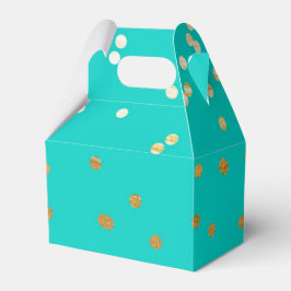 Turkos Blå & Guld Blank Glitterprickar Modern Presentaskar