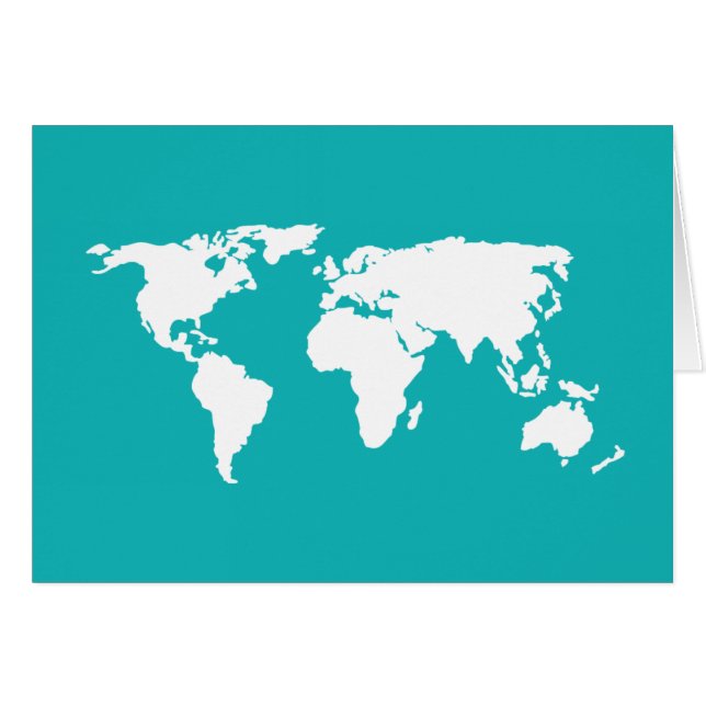 turkos blå karta hälsningskort (Framsidan Horizontal)