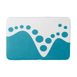 Turkos Blå mjuk våg och bubblor Badrumsmatta