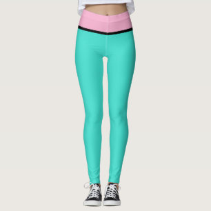 Turkos blå och rosa leggings