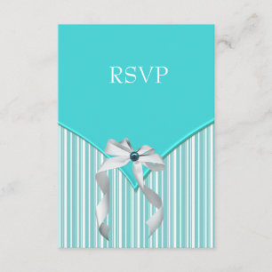 Turkos Blå RSVP OSA Kort