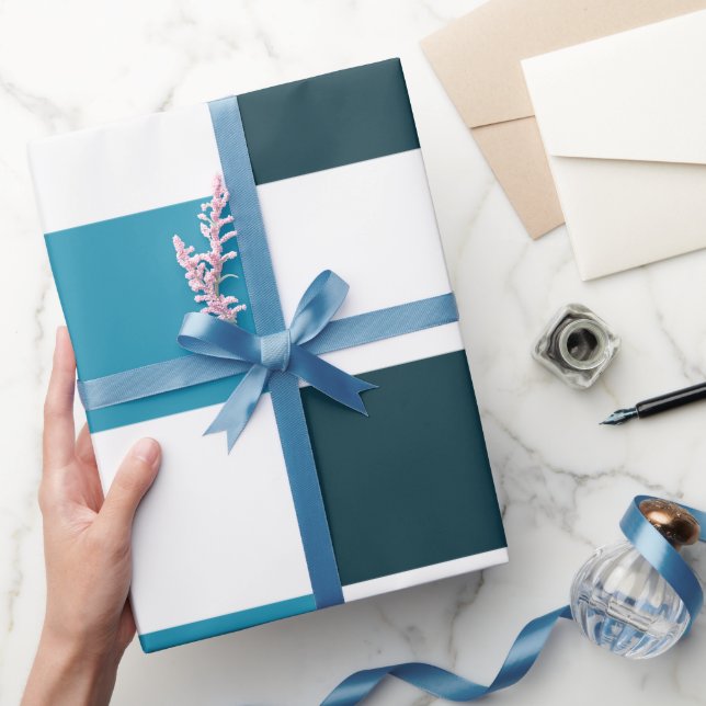 Turkos Blå Rutigt Presentpapper (Gifting)