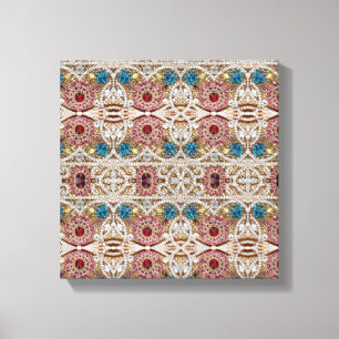 turkos blå silver guld burgundy rosa bohemian canvastryck