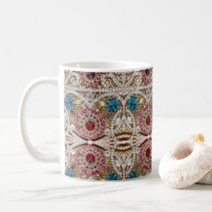 turkos blå silver guld burgundy rosa bohemian kaffemugg