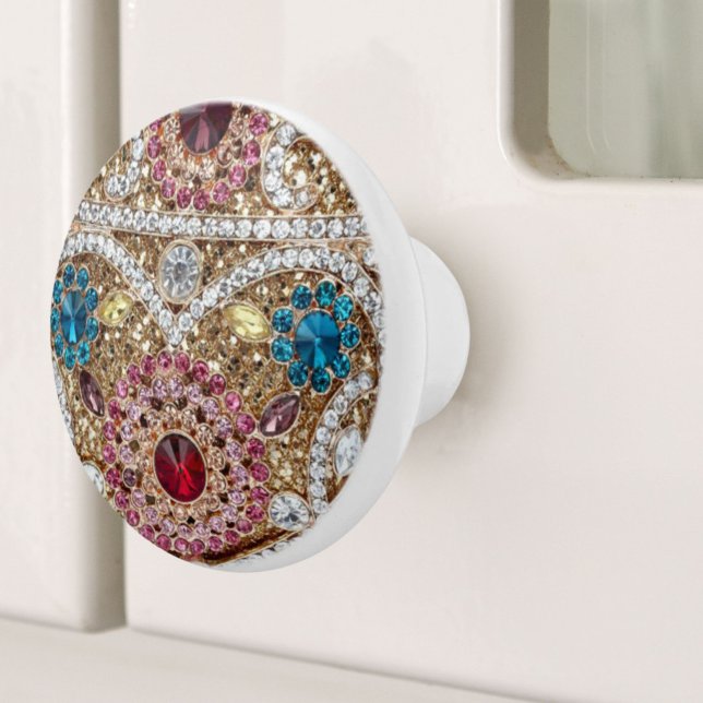 turkos blå silver guld burgundy rosa bohemian knopp (turquoise blue silver gold burgundy pink bohemian ceramic knob)