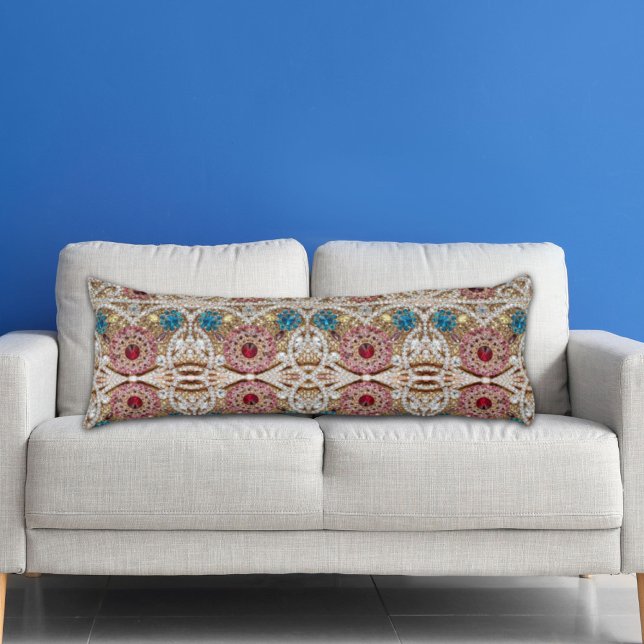 turkos blå silver guld burgundy rosa bohemian kroppskudde (turquoise blue silver gold burgundy pink bohemian body pillow)