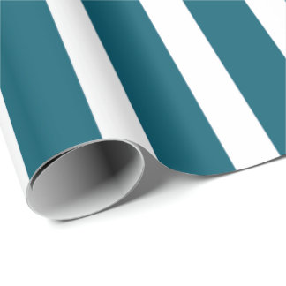 Turkos Blå Vita Ränder Minimal Modernt Mönster Presentpapper