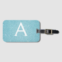 Turkos Blänk Glitter Monogramnamn