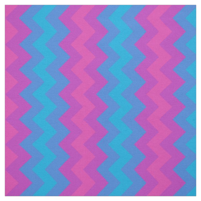 Turkos, blått, Magenta, Lila Chevron Mönster Tyg (Provkarta)