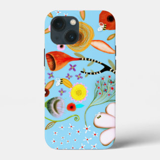 Turkos blom- iPhone / iPad-fodral