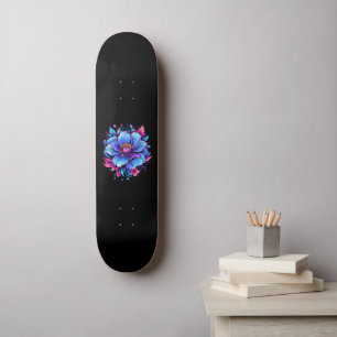 Turkos Blomma Mini Skateboard Bräda 18,5 Cm