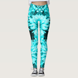 Turkos blommar damasker leggings
