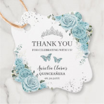 Turkos Blommigt Quinceanera Sweet 16 Butterflies