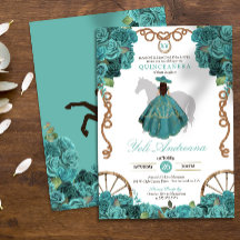 Turkos Blommigt Ro Rustic Western Quinceanera
