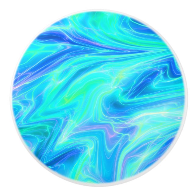 Turkos Blue Abstrakt Knopp (Framsidan)