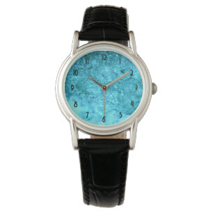 Turkos Blue Abstrakt Struktur Armbandsur