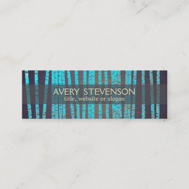 Turkos Blue Bamboo Nature Spa Wood Mini Visitkort (Framsida)