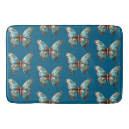 Turkos Blue Butterflies Badrumsmatta