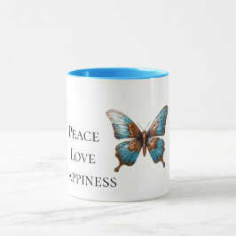 Turkos Blue Butterflies Mugg