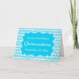 Turkos Blue Carriages Quinceanera Inbjudan