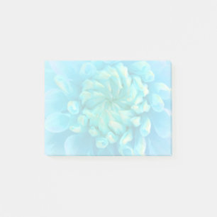 Turkos Blue Dahlia Flower i vattenfärg Post-it Block