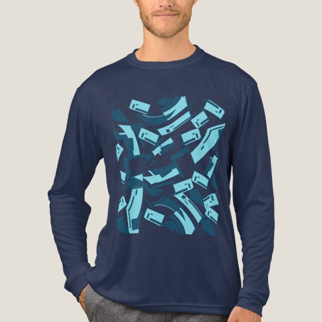 Turkos Blue Diagonal Scattered Delara T Shirt (Framsida)