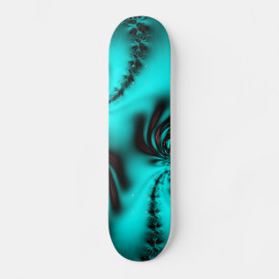 Turkos Blue Fractal Mini Skateboard Bräda 18,5 Cm