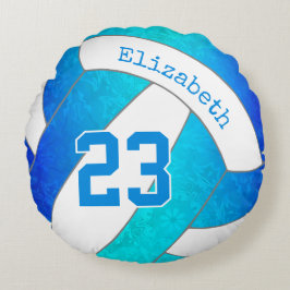 Turkos Blue gradient Artsy Flickor volleyball Rund Kudde