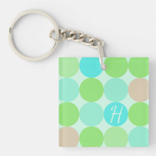 Turkos Blue Grönt & Orange Circles Monogram