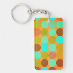Turkos Blue Grönt & Orange Circles Monogram