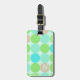 Turkos Blue Grönt & Orange Circles Monogram Bagagebricka