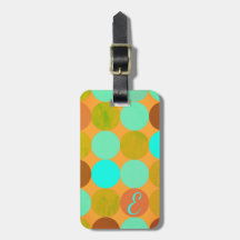 Turkos Blue Grönt & Orange Circles Monogram