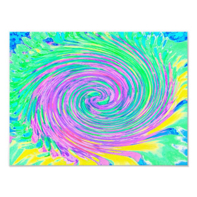 Turkos Blue - Lila Abstrakt Swirl Fototryck (Framsidan)