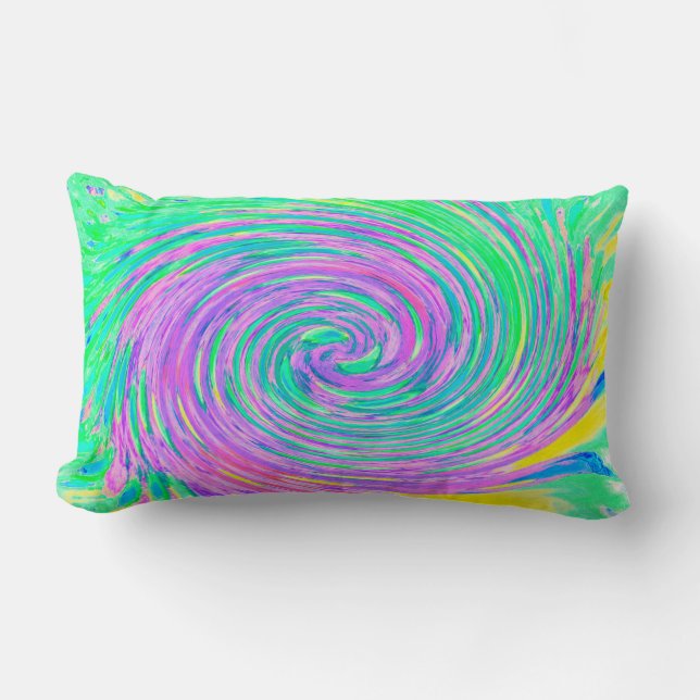 Turkos Blue - Lila Abstrakt Swirl Lumbarkudde (Framsida)